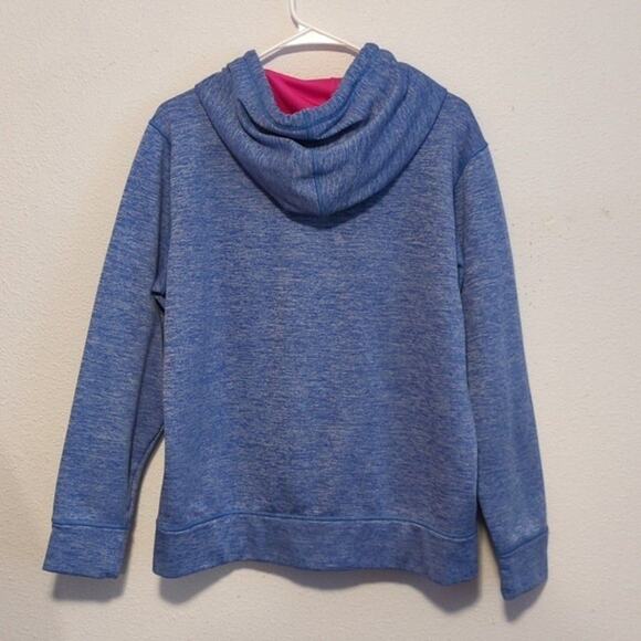 Under Armour Women's Heather Blue & Pink Water Resistant Hoodie Pullover - Picture 4 of 4